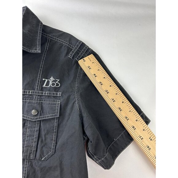 7 Diamonds Men's Large Utility Flap Pocket Casual Snap Front Short Sleeve Shirt - Picture 5 of 13